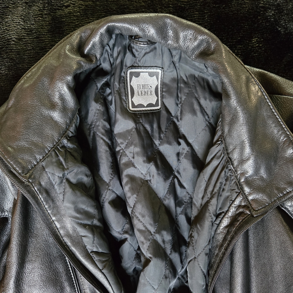 Men's Black Leather Jacket - Picture 2 of 15